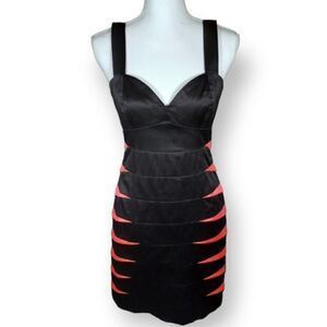 H&M BLACK & HOT PINK DRESS SZ.8 EUC